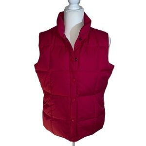 EUC Lands' End Hot Barbie Pink Goode Down Filled Puffer Vest Barbiecore Small S